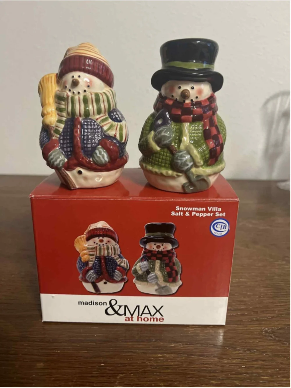 Snowman Salt & Pepper Shaker Set Madison & Max at Home Snowman Villa Christmas